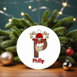Personalized Custom Rudolph Name Ornament Double Sided New, Custom, Trendy!!!!!
